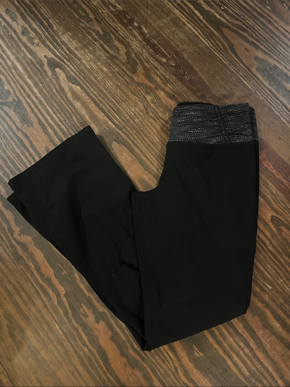 Tangerine Black Women's Pants with Heathered Gray Waistband